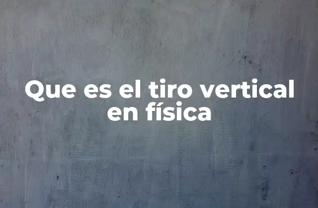 Que es el Tiro Vertical en Física