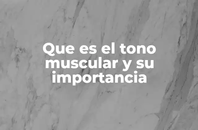 Que es el Tono Muscular y Su Importancia