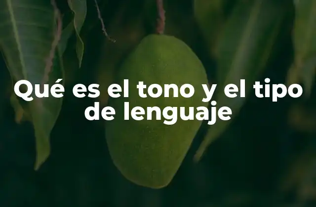 Qué es el Tono y el Tipo de Lenguaje