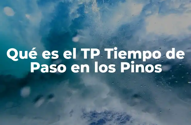 Qué es el Tp Tiempo de Paso en los Pinos 2 Gestionando el turismo sostenible en espacios naturales