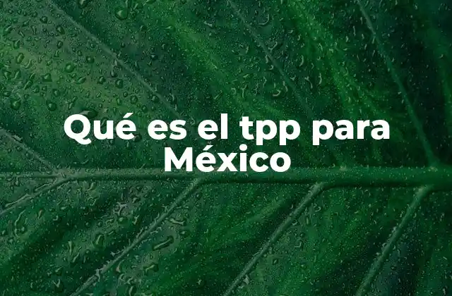 Qué es el Tpp para México