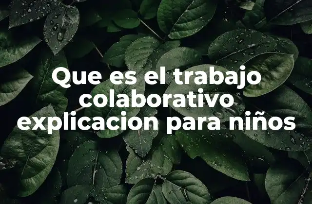 Que es el Trabajo Colaborativo Explicacion para Niños