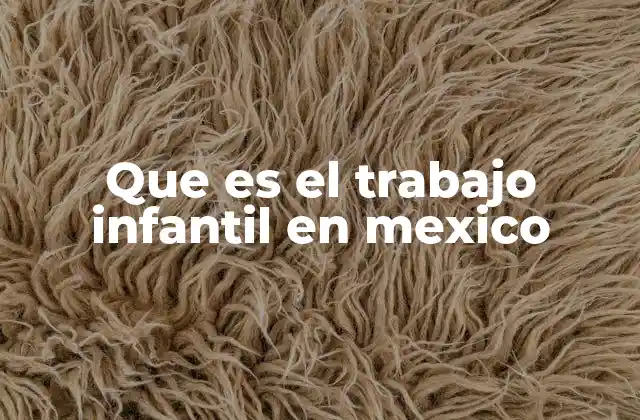 Que es el Trabajo Infantil en Mexico