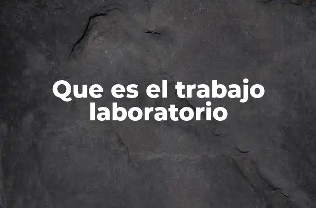 Que es el Trabajo Laboratorio