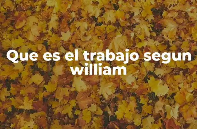 Que es el Trabajo Segun William