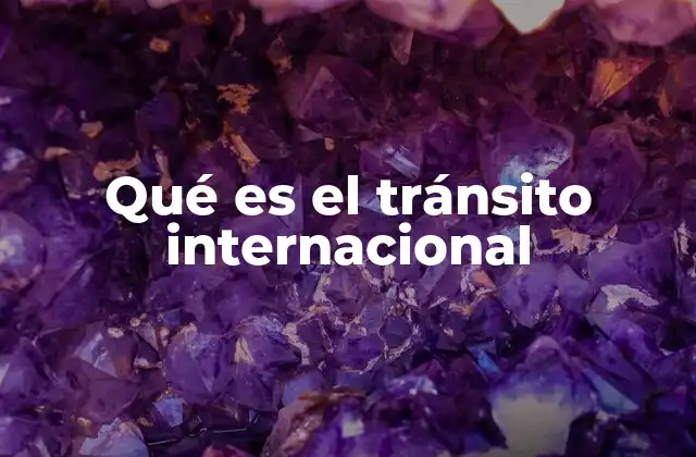 Qué es el Tránsito Internacional
