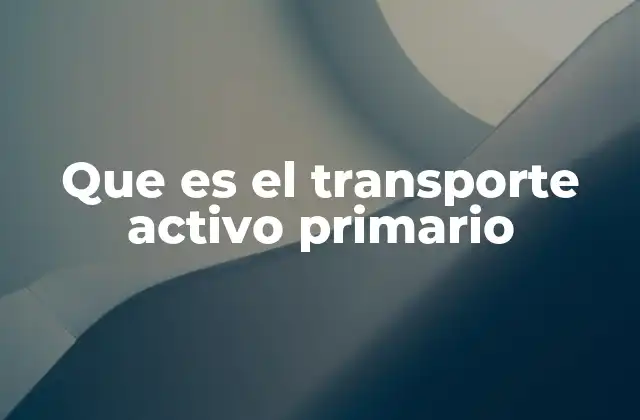 Que es el Transporte Activo Primario