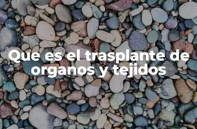 Que es el Trasplante de Organos y Tejidos