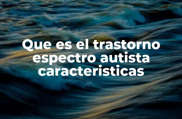 Que es el Trastorno Espectro Autista Caracteristicas