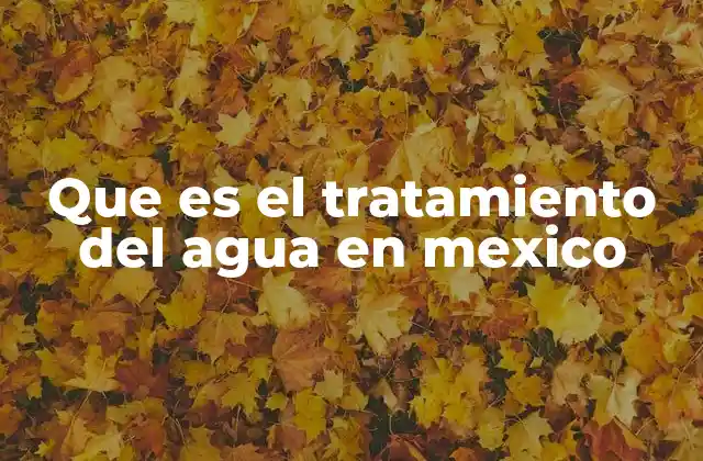 Que es el Tratamiento Del Agua en Mexico