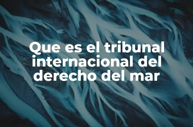 Que es el Tribunal Internacional Del Derecho Del Mar