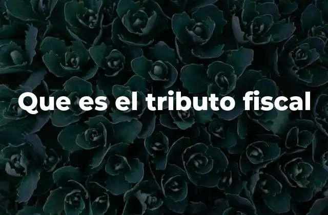 Que es el Tributo Fiscal
