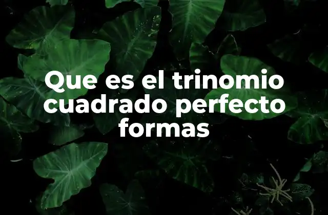 Que es el Trinomio Cuadrado Perfecto Formas 2 Características esenciales del trinomio cuadrado perfecto