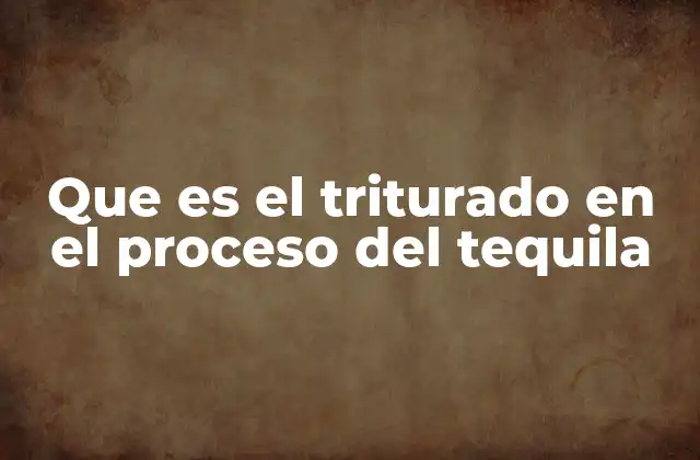 Que es el Triturado en el Proceso Del Tequila