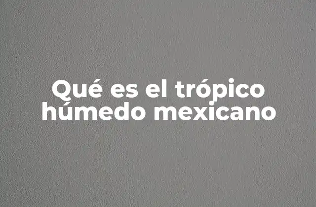 Qué es el Trópico Húmedo Mexicano