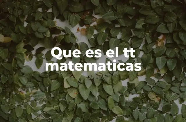 Que es el Tt Matematicas