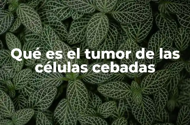 Qué es el Tumor de las Células Cebadas