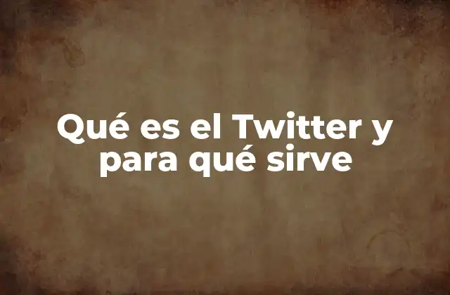 Qué es el Twitter y para Qué Sirve