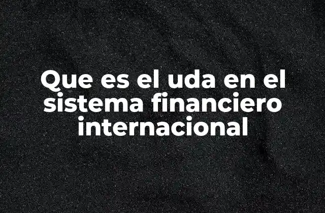 Que es el Uda en el Sistema Financiero Internacional