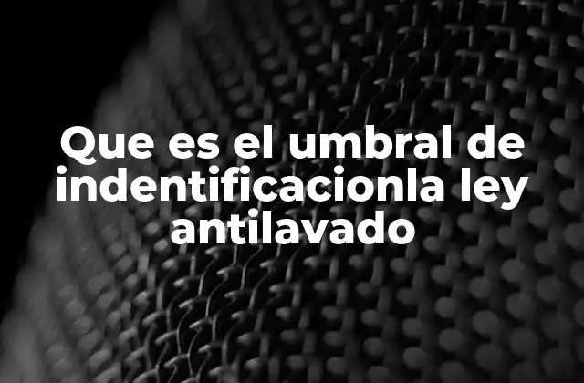 Que es el Umbral de Indentificacionla Ley Antilavado 2 La importancia de los umbrales en la regulación financiera