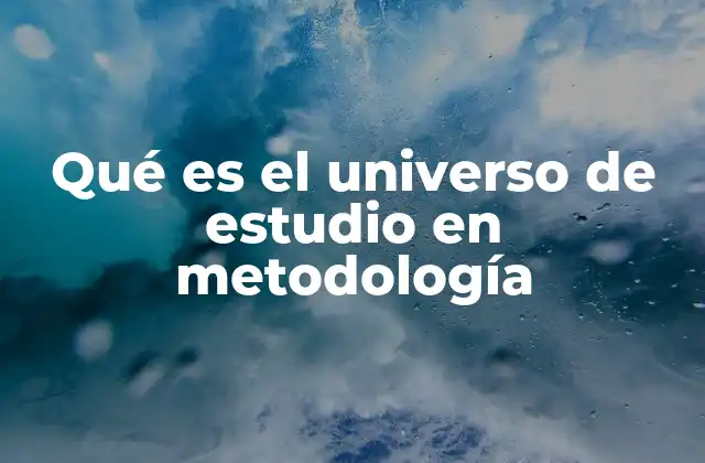 La importancia de definir claramente el universo de estudio