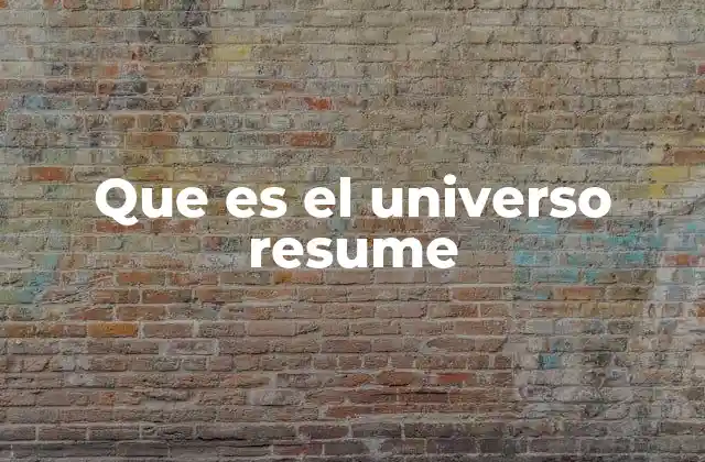 Que es el Universo Resume