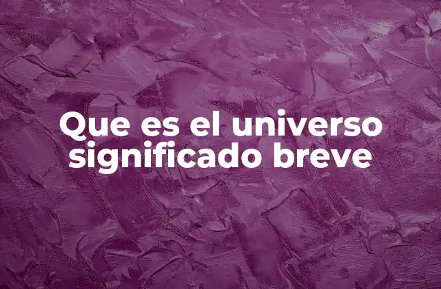 Que es el Universo Significado Breve
