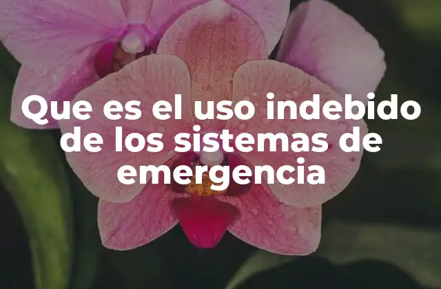 Que es el Uso Indebido de los Sistemas de Emergencia