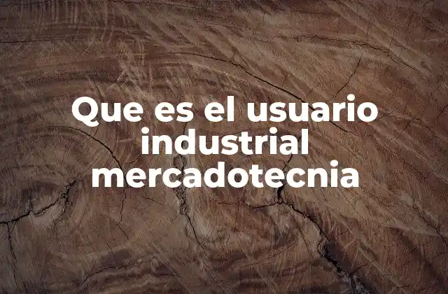 Que es el Usuario Industrial Mercadotecnia
