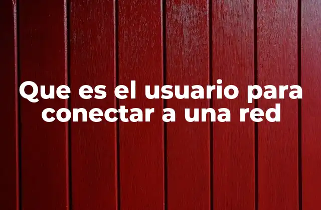 Que es el Usuario para Conectar a una Red