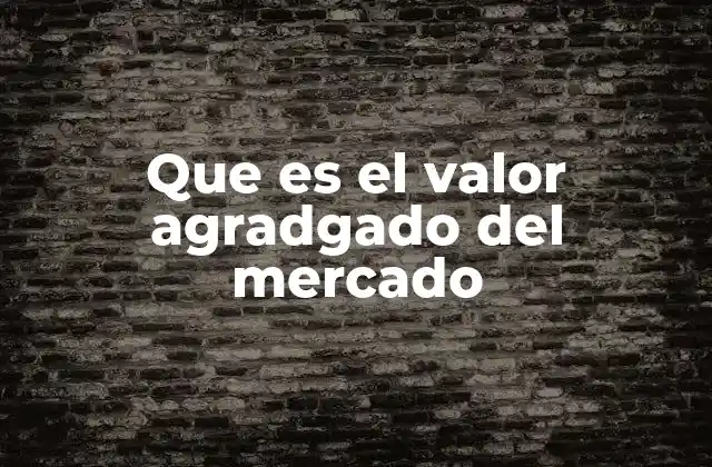 Que es el Valor Agradgado Del Mercado