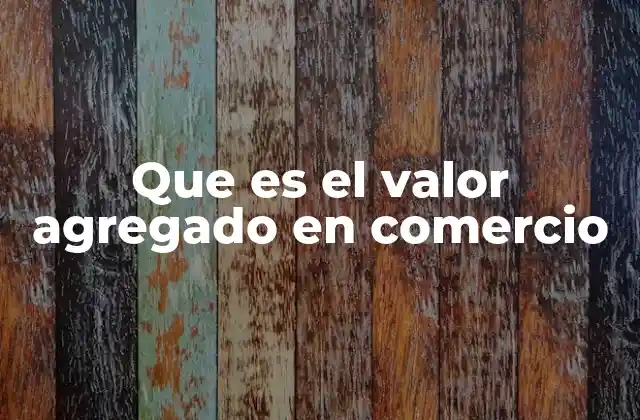 Que es el Valor Agregado en Comercio