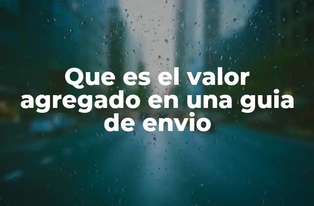 Que es el Valor Agregado en una Guia de Envio