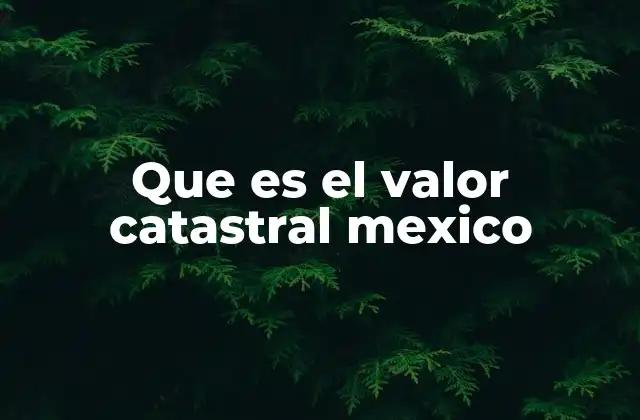 Que es el Valor Catastral Mexico