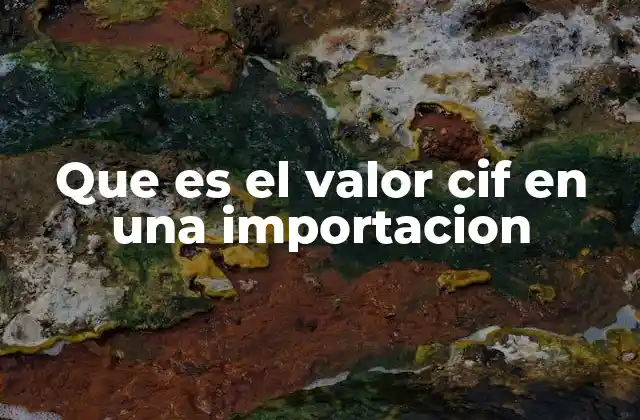 Que es el Valor Cif en una Importacion