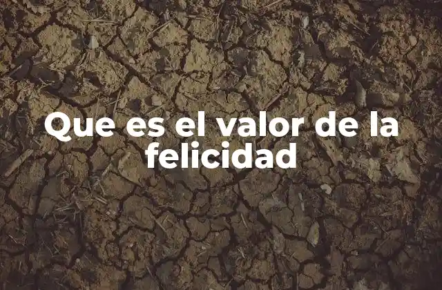 Que es el Valor de la Felicidad