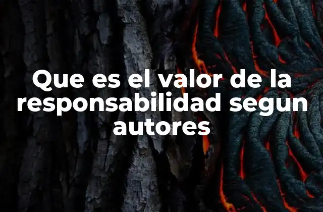 Que es el Valor de la Responsabilidad Segun Autores