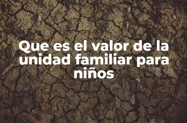 Que es el Valor de la Unidad Familiar para Niños