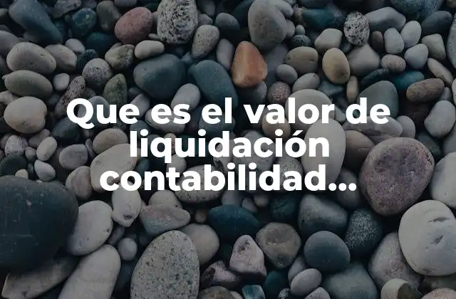 Que es el Valor de Liquidación Contabilidad Gubernamental 2018