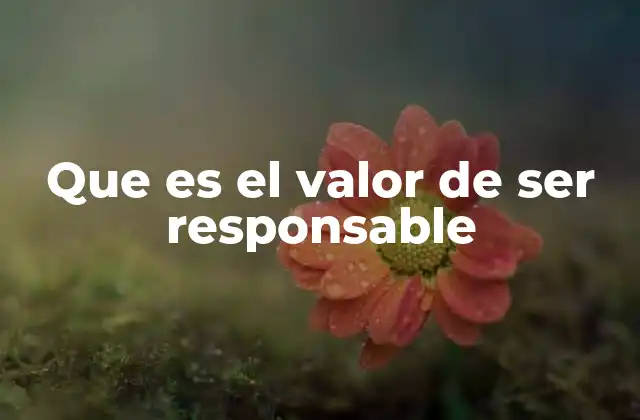 Que es el Valor de Ser Responsable 2 La importancia de la responsabilidad en la vida personal y social
