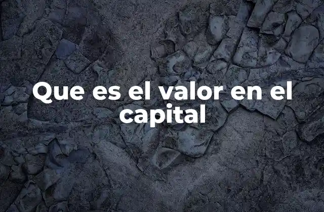 Que es el Valor en el Capital