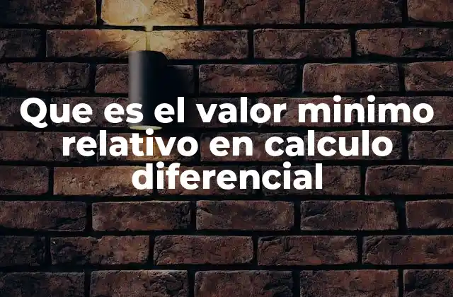 Que es el Valor Minimo Relativo en Calculo Diferencial