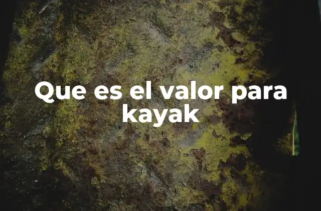 Que es el Valor para Kayak