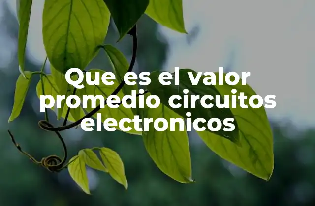 Que es el Valor Promedio Circuitos Electronicos