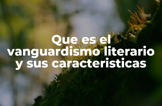 Que es el Vanguardismo Literario y Sus Caracteristicas