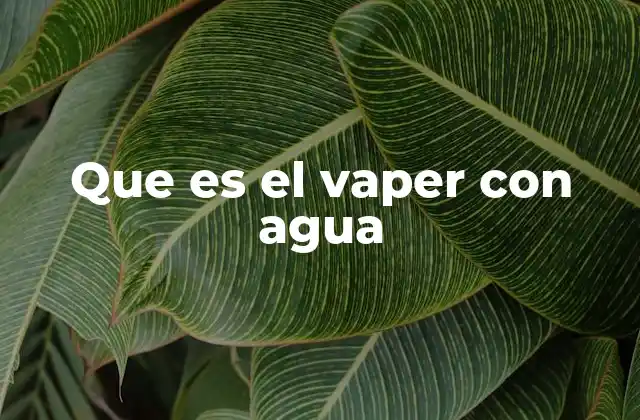 Que es el Vaper con Agua