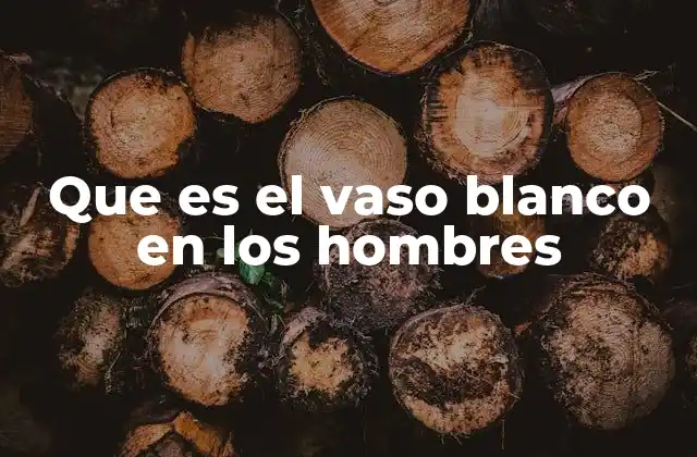 Que es el Vaso Blanco en los Hombres