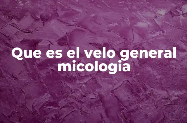 Que es el Velo General Micologia
