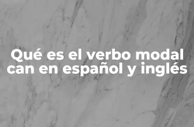 Qué es el Verbo Modal Can en Español y Inglés