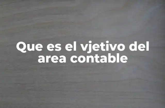 Que es el Vjetivo Del Area Contable